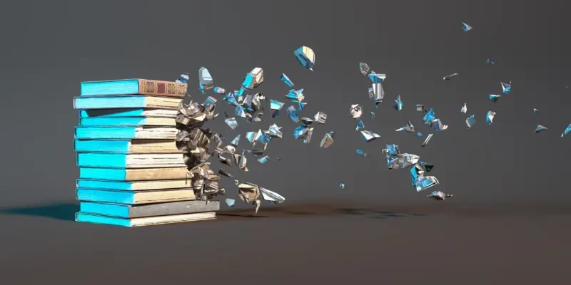 کتاب‌های قدیمی در کنار نماد هوش مصنوعی و پروژه پاناما